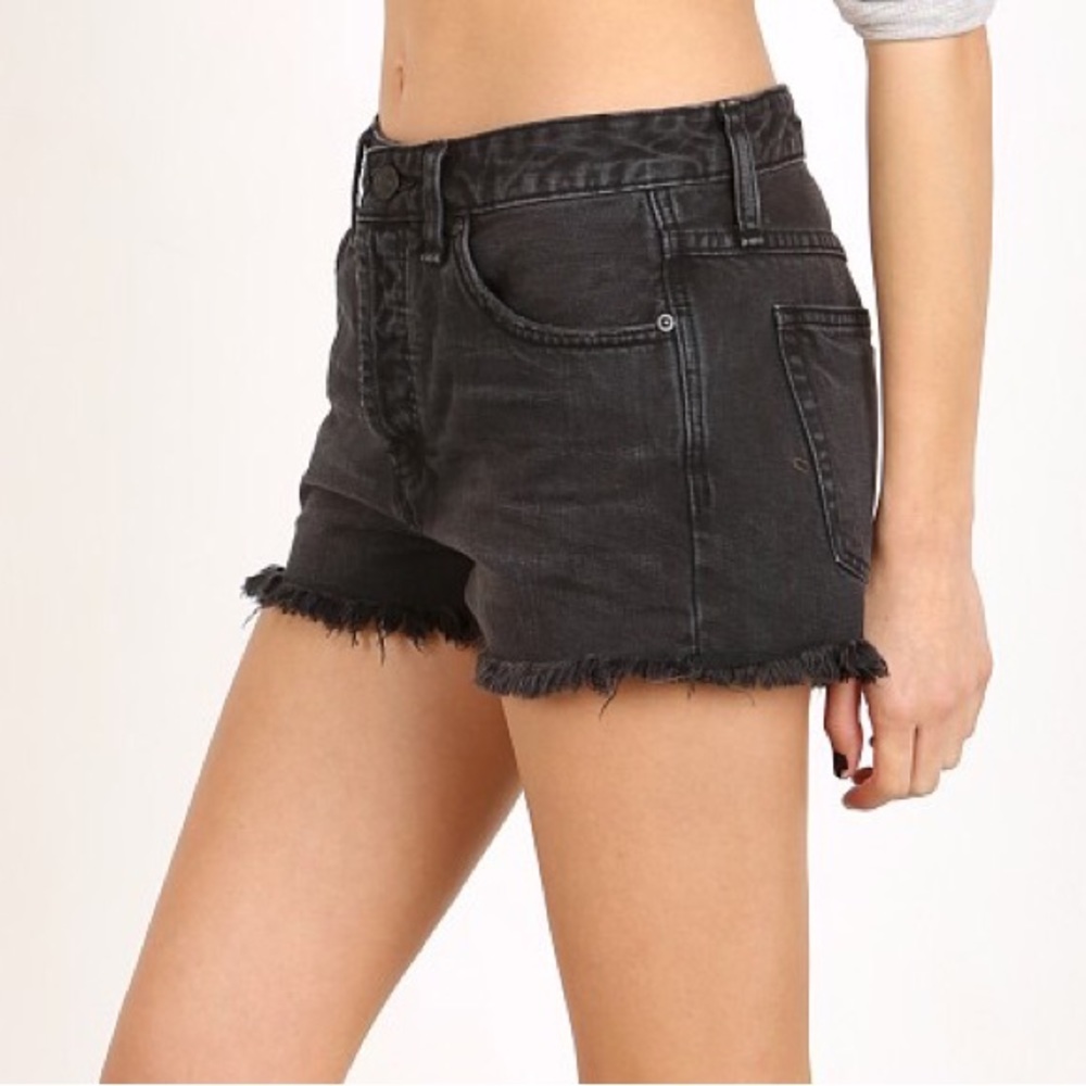 Free People Uptown Black Denim Shorts